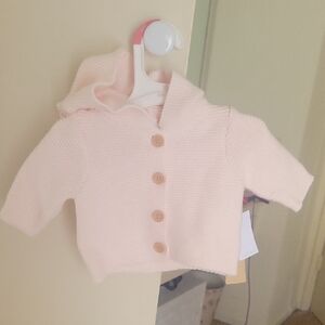 Adorable Pink Knit Baby Cardigan